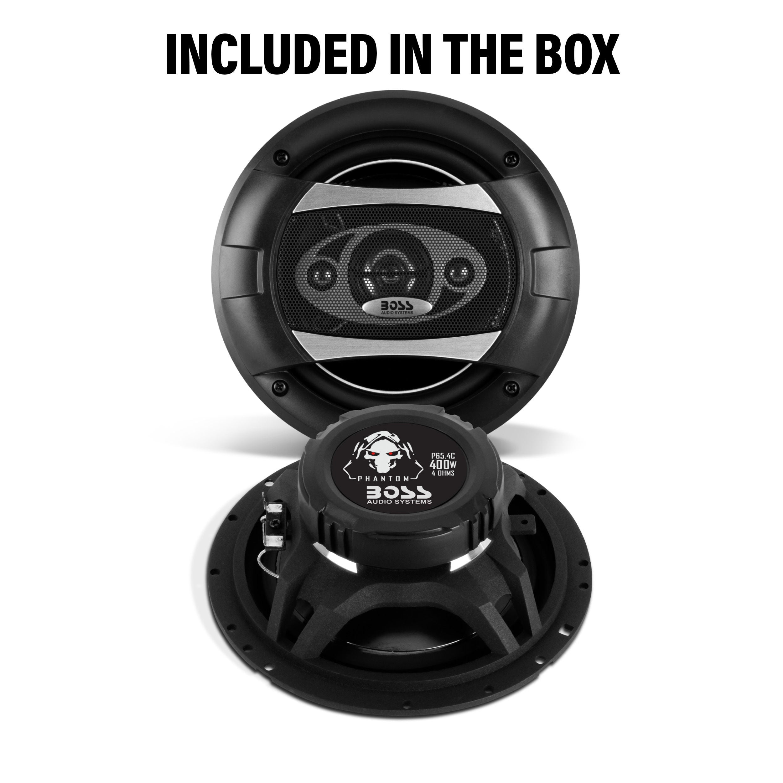 Boss P65.4C - Phantom 6.5" 4-Way 400W Full Range Speakers. (Sold in Pairs)