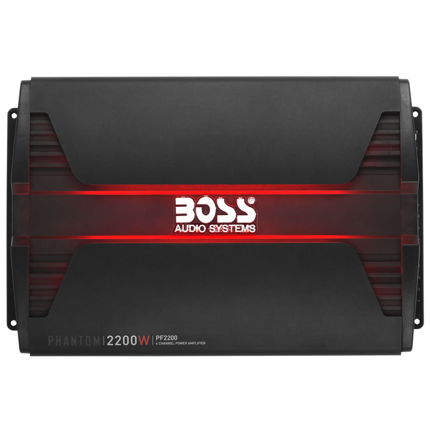 Boss PF2200 - Phantom MODEL 2200W High Output 4 Channel Full Range, Class A/B Amplifier Dim:15.5"L 10.31"W 2.25"H