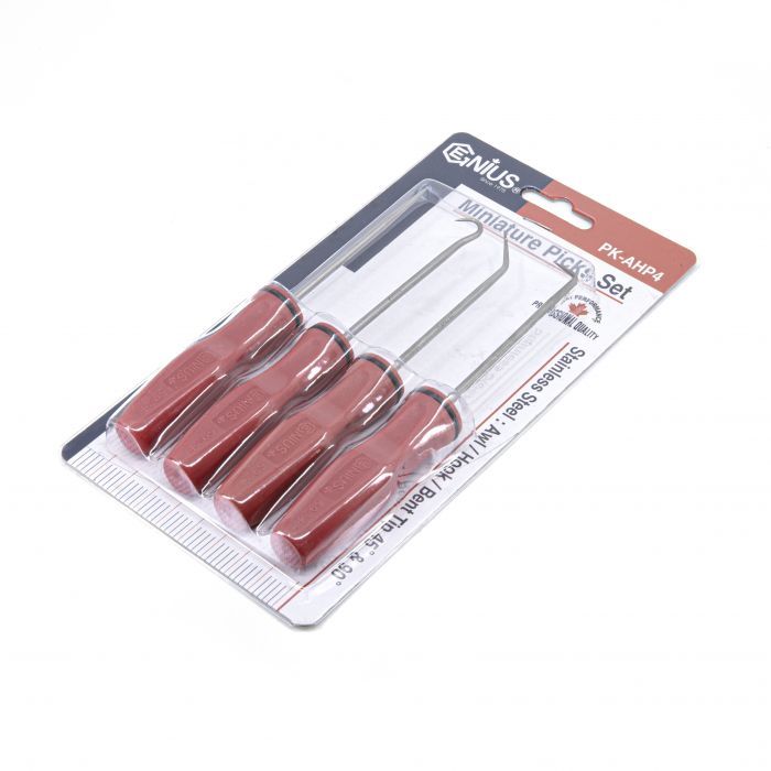 Genius Tools PK-AHP4 - 4 Piece Miniature Pick Set