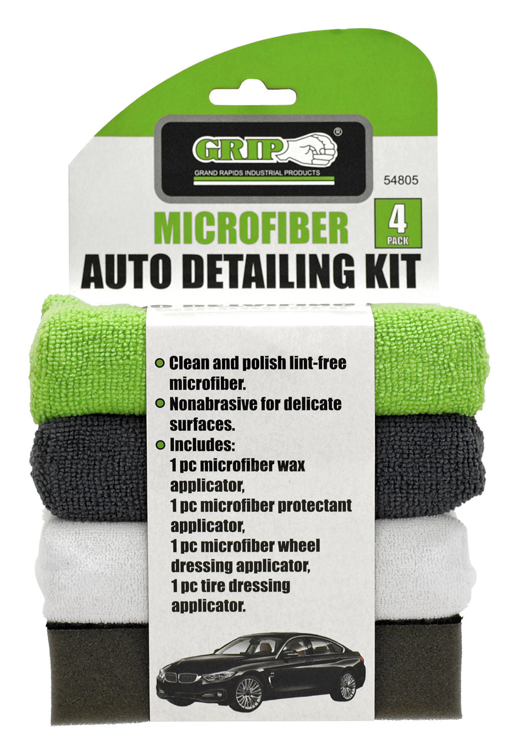 Grip RD54805 - Microfiber Auto Detailing Kit - 4 Pieces