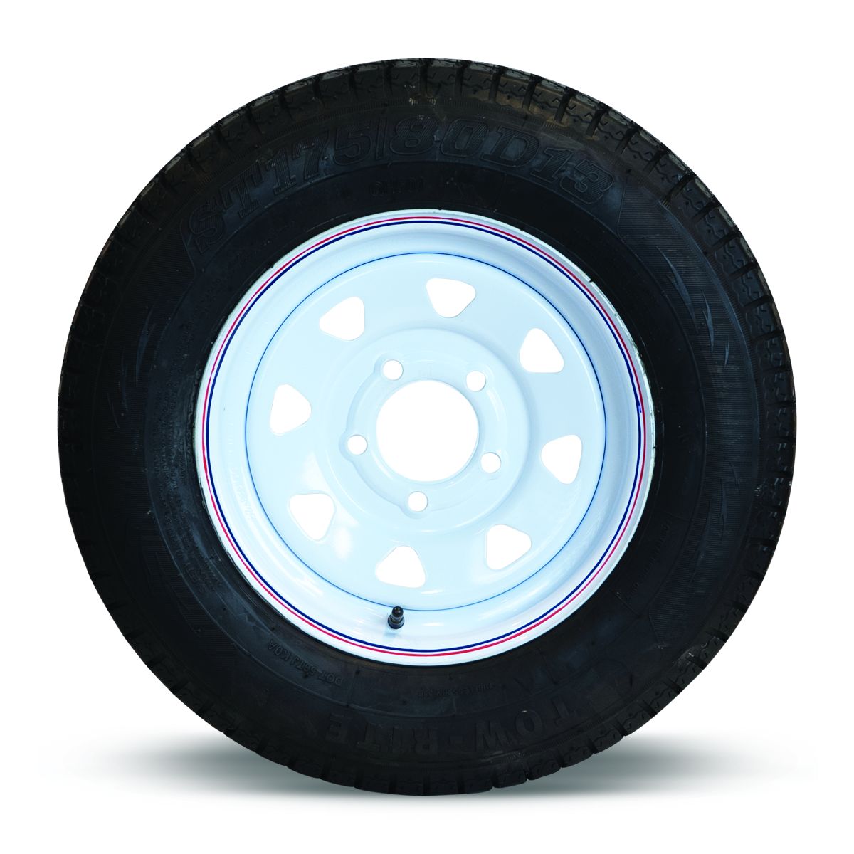 Tow-Rite RDG3732-WS5 - Tire & Rim ST175/80D13 LRC White Spoke 3.19