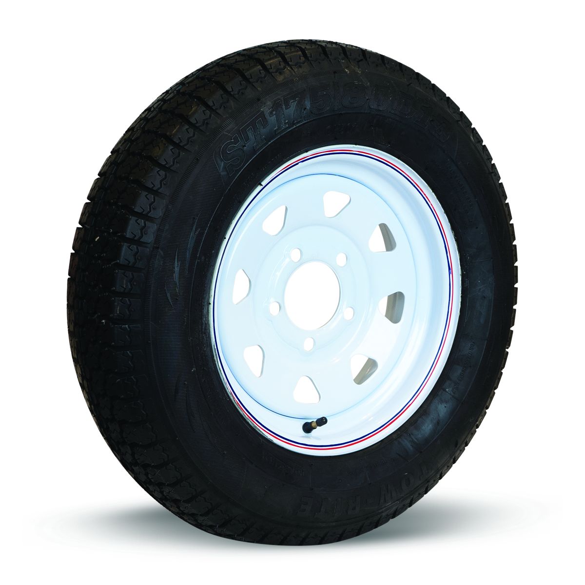 Tow-Rite RDG3732-WS5 - Tire & Rim ST175/80D13 LRC White Spoke 3.19