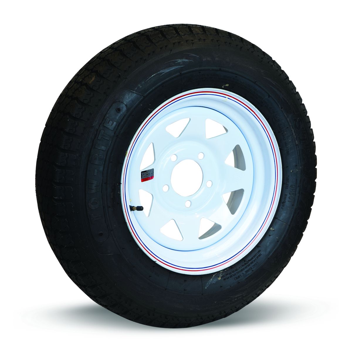 Tow-Rite RDG3734-WS5 - Tire & Rim ST205/75D14 LRC White Spoke 3.19