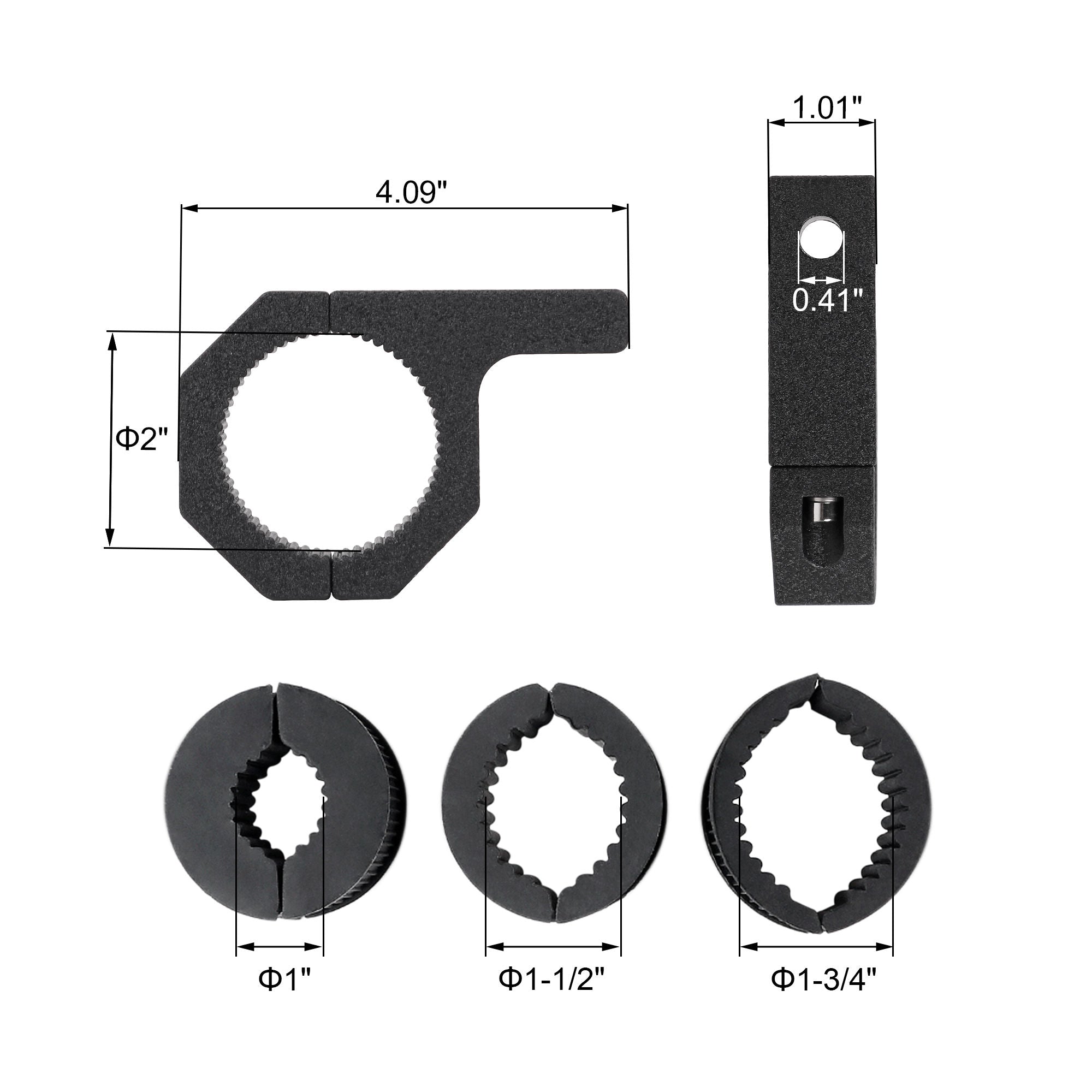 CLD CLDBRK09 - 2" Stainless Steel Tubular Bar Mounting Clamps for LED Light Pods or LED Light Bar (pair)