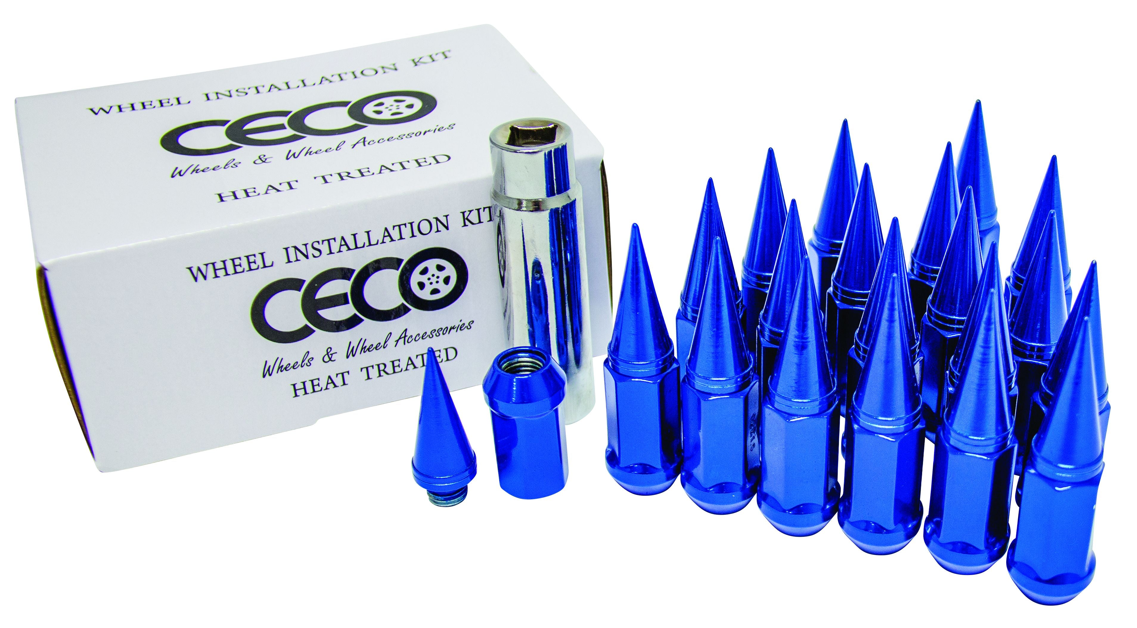 Ceco - (24)BLUE SPIKE NUT 2PC W/LOCK 12X1.50 82mm Lenght 19mm Hex