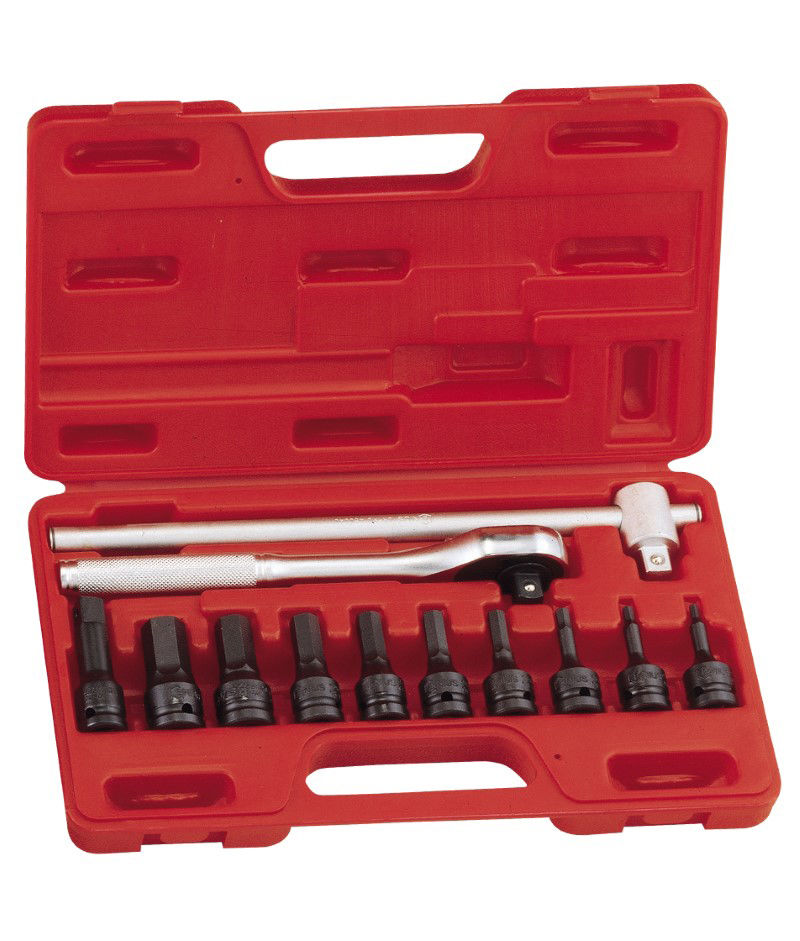 12PC 1/2"DR HEX SCKT SET MET