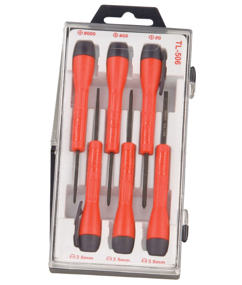 Genius TL-506 - 6 Piece Slotted & Philips Micro-Tech Screwdriver Set