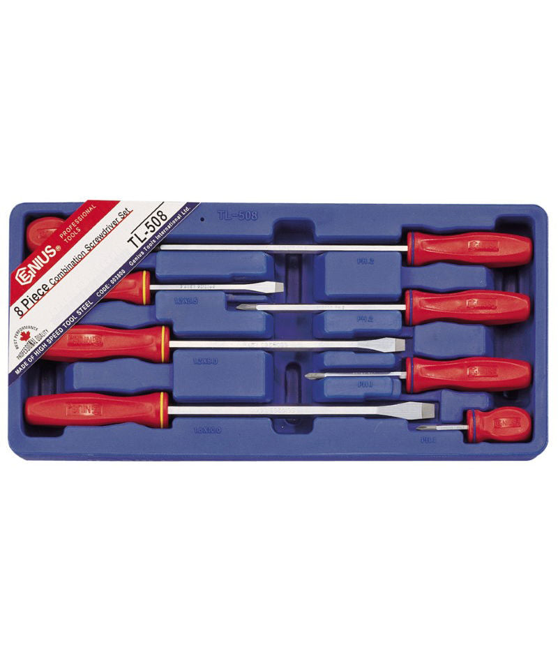 Genius TL-508 - 8 Piece Slotted & Philips Screwdriver Set