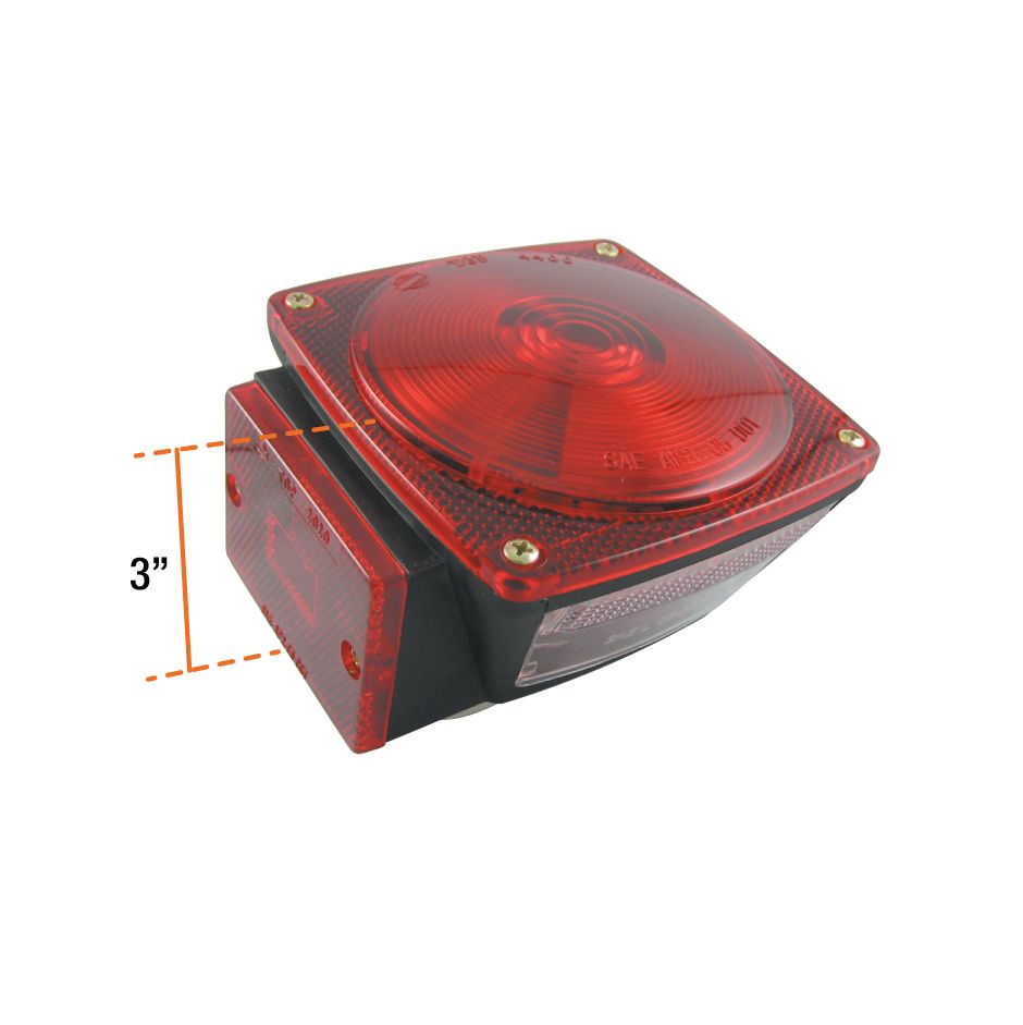 Uni-Bond TL5441 - 5" x 4.5" Rectangle Rear Submersible Trailer Light Red