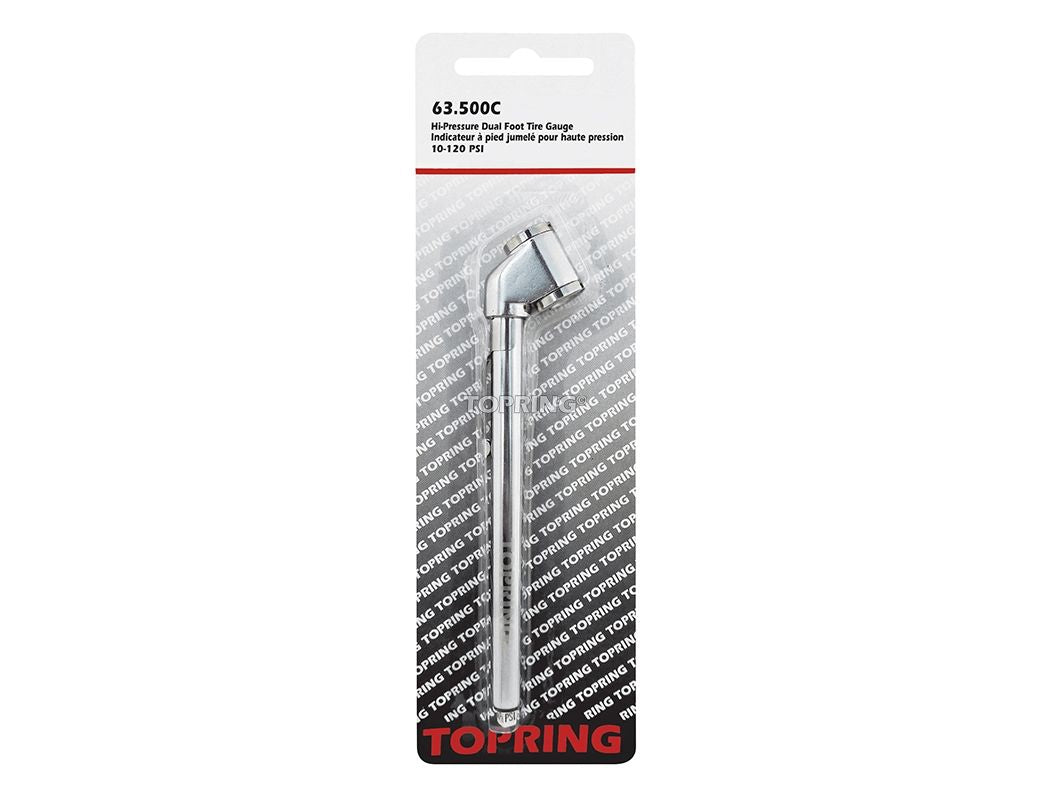 Topring Tire gauge dual foot high pressure 10-120psi