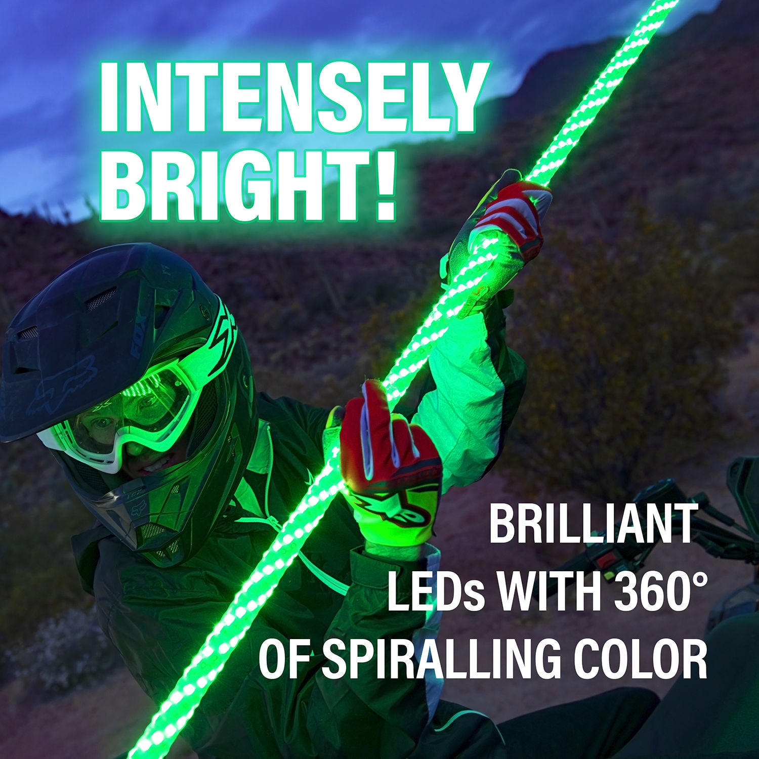 Boss WP6 - 72 Inch 360° RGB Led Wrapped Whip