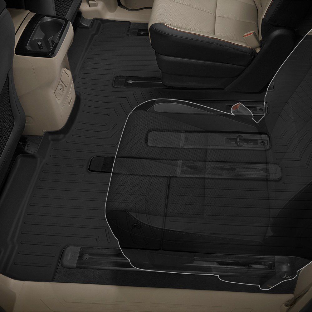 Weathertech® • 4410803 • FloorLiner • Molded Floor Liners • Black • Second & Third Rows • Cadillac XT6 20-22