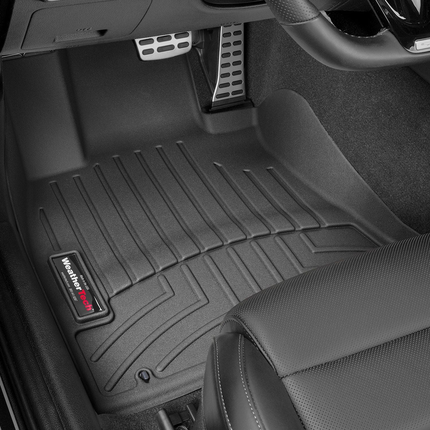 Weathertech® • 4412381 • FloorLiner • Molded Floor Liners • Black • Front • Kia Stinger (AWD) 18-23