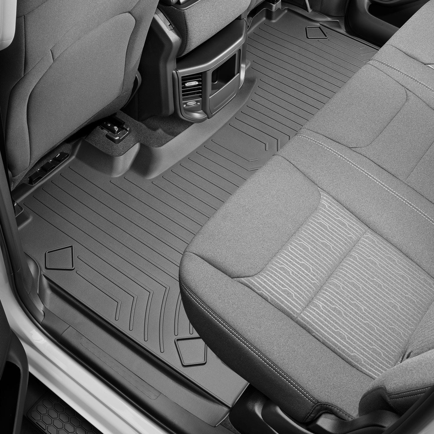 Weathertech® • 4414283 • FloorLiner • Molded Floor Liners • Black • Second Row • Ram 1500 19-22