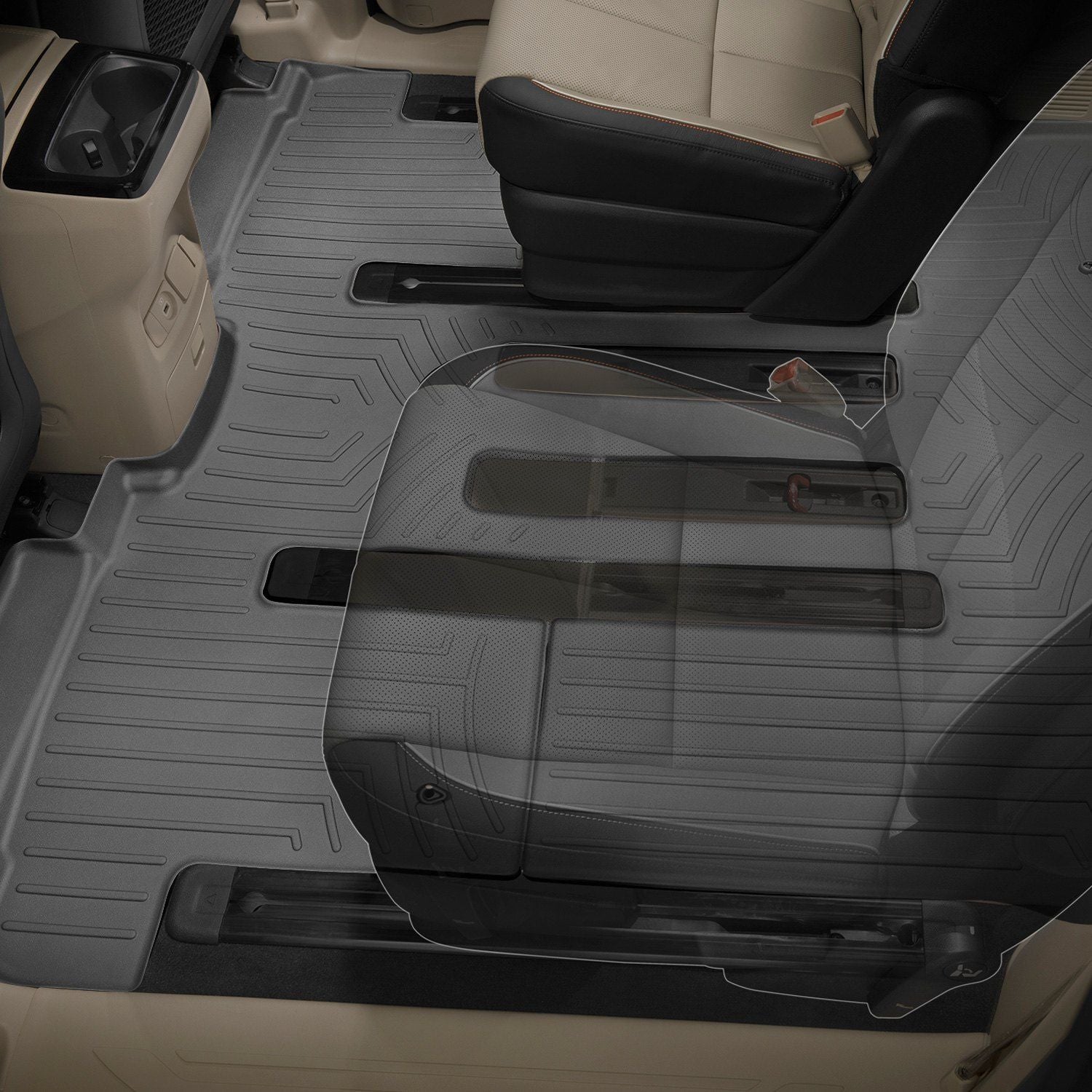 Weathertech® • 447092 • FloorLiner • Molded Floor Liners • Black • Second & Third Rows