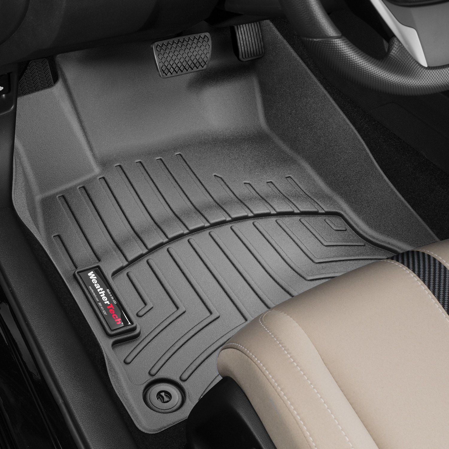 Weathertech® • 448841 • FloorLiner • Molded Floor Liners • Black • First Row • Honda Civic 16-21