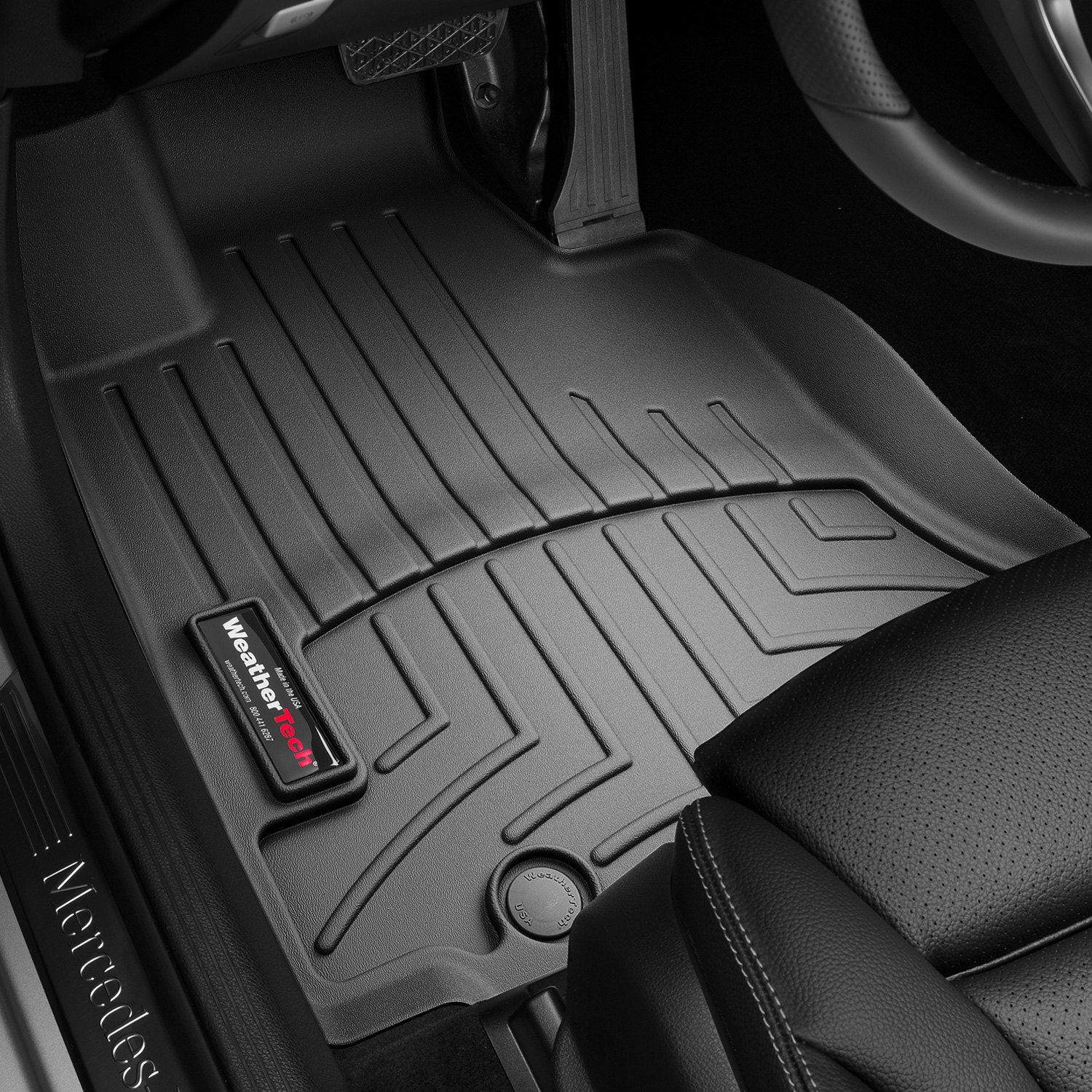 Weathertech® • 448981 • FloorLiner • Molded Floor Liners • Black • First Row • Mercedes-Benz GLC43 AMG 20-22