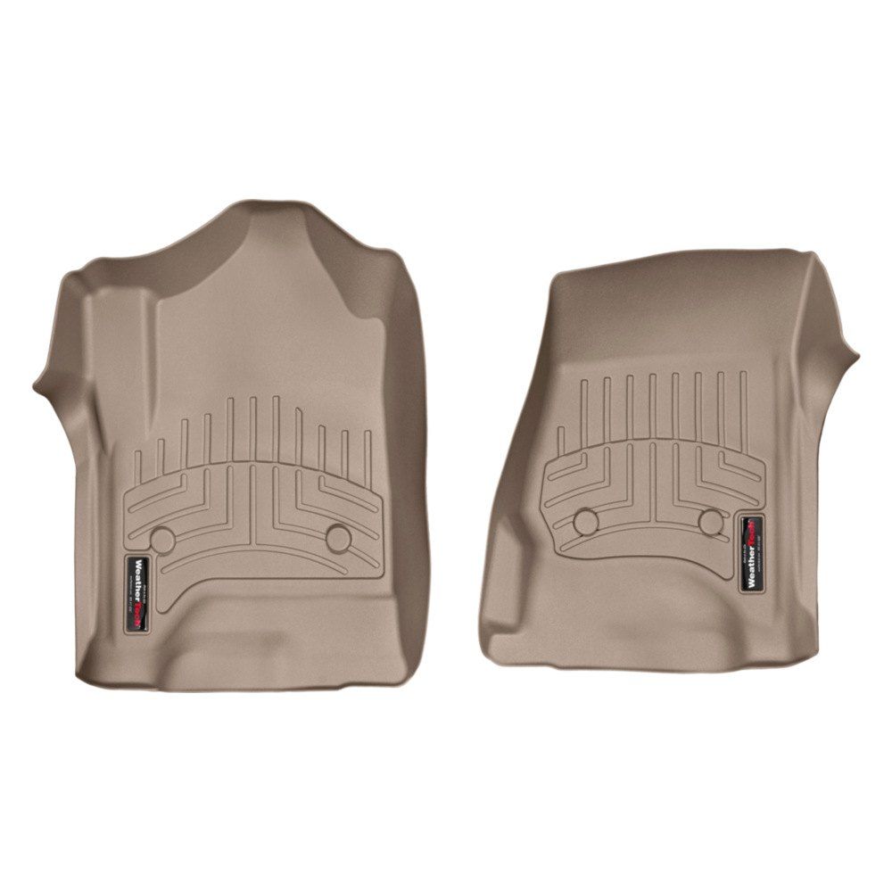 Weathertech® • 456071 • FloorLiner • Molded Floor Liners • Tan • First Row • Chevy Silverado / GMC Sierra 1500 14-19, 2500/3500 15-19, Suburban,Yukon 15-20 / Cadillac Escalade 15-20