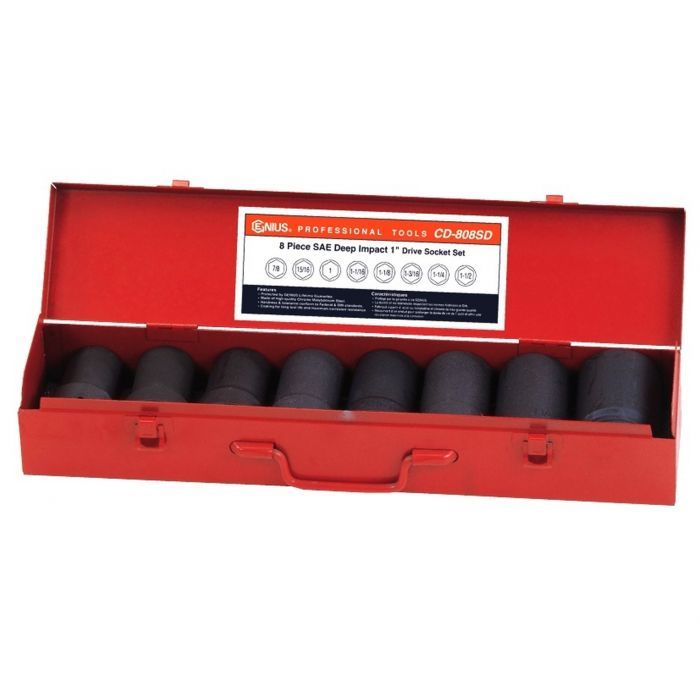 Genius CD808SD - 8PC 1" Deep Impact Socket Set