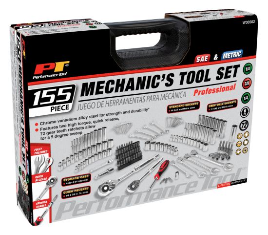 Performance Tools W30502 - 155 Pcs Mechanic's Tool Set